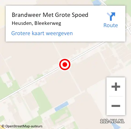 Locatie op kaart van de 112 melding: Brandweer Met Grote Spoed Naar Heusden, Bleekerweg op 31 augustus 2021 13:45