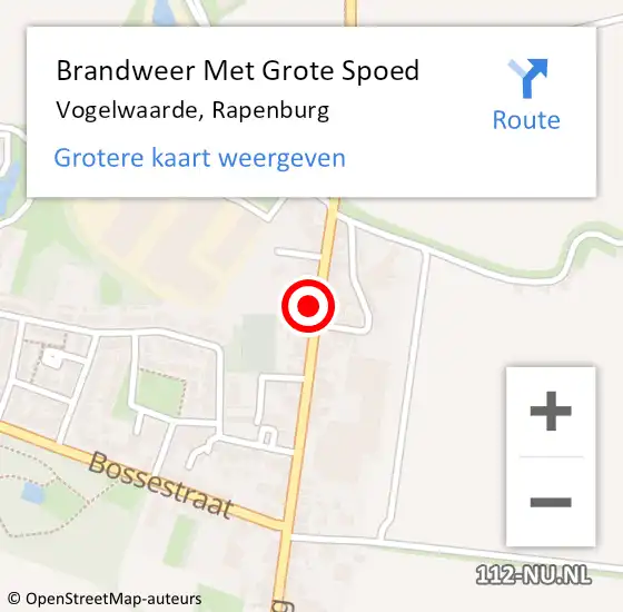 Locatie op kaart van de 112 melding: Brandweer Met Grote Spoed Naar Vogelwaarde, Rapenburg op 31 augustus 2021 14:00