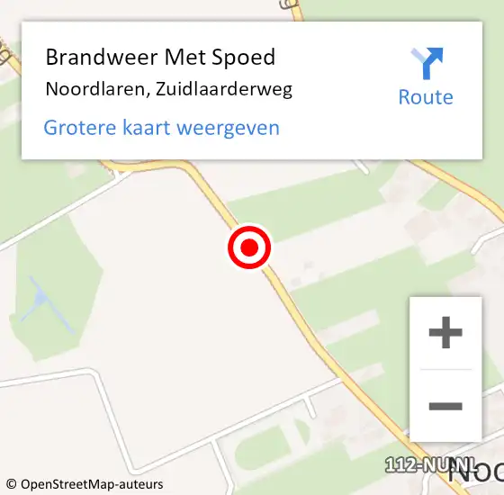 Locatie op kaart van de 112 melding: Brandweer Met Spoed Naar Noordlaren, Zuidlaarderweg op 21 juni 2014 12:18