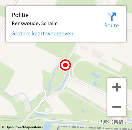 Locatie op kaart van de 112 melding: Politie Renswoude, Schalm op 31 augustus 2021 14:12