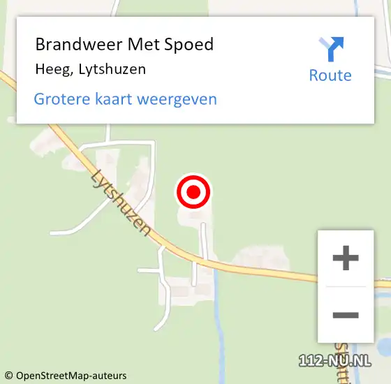 Locatie op kaart van de 112 melding: Brandweer Met Spoed Naar Heeg, Lytshuzen op 31 augustus 2021 14:38