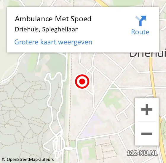 Locatie op kaart van de 112 melding: Ambulance Met Spoed Naar Driehuis, Spieghellaan op 31 augustus 2021 14:53