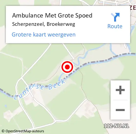 Locatie op kaart van de 112 melding: Ambulance Met Grote Spoed Naar Scherpenzeel, Broekerweg op 31 augustus 2021 15:04