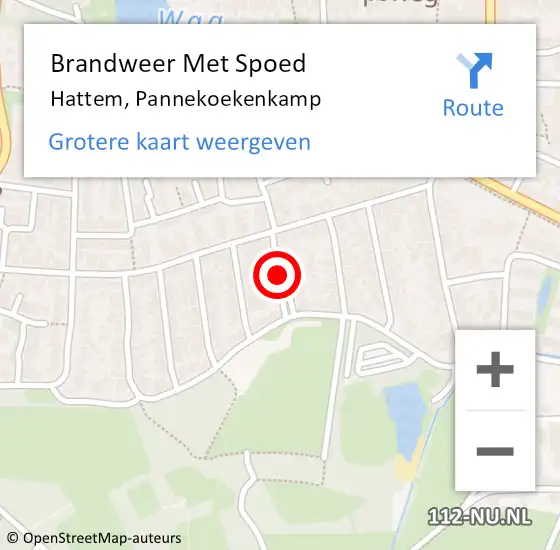 Locatie op kaart van de 112 melding: Brandweer Met Spoed Naar Hattem, Pannekoekenkamp op 31 augustus 2021 15:38