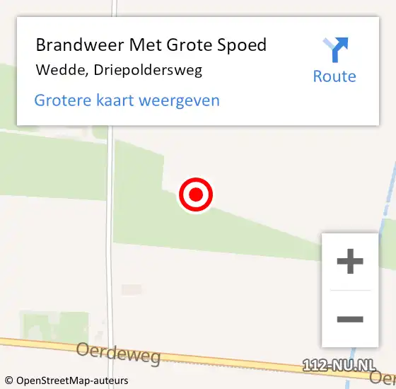 Locatie op kaart van de 112 melding: Brandweer Met Grote Spoed Naar Wedde, Driepoldersweg op 31 augustus 2021 15:59