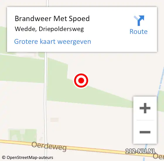 Locatie op kaart van de 112 melding: Brandweer Met Spoed Naar Wedde, Driepoldersweg op 31 augustus 2021 16:04