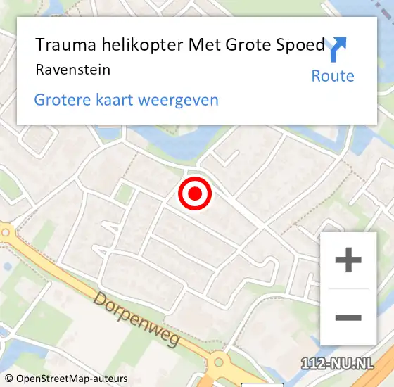 Locatie op kaart van de 112 melding: Trauma helikopter Met Grote Spoed Naar Ravenstein op 31 augustus 2021 16:05