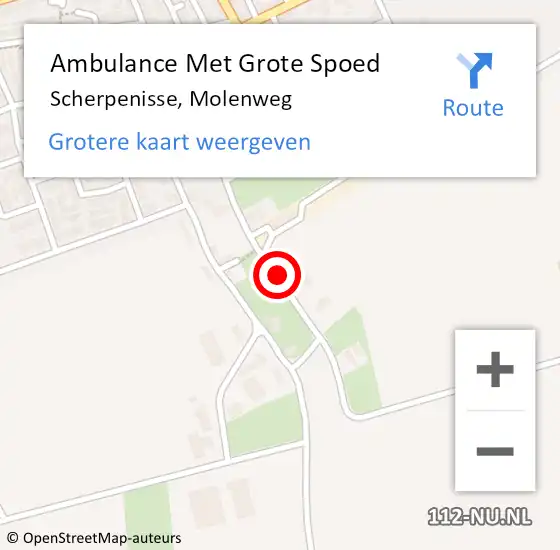 Locatie op kaart van de 112 melding: Ambulance Met Grote Spoed Naar Scherpenisse, Molenweg op 21 juni 2014 12:33