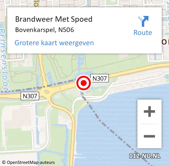 Locatie op kaart van de 112 melding: Brandweer Met Spoed Naar Bovenkarspel, N506 op 5 oktober 2013 19:26