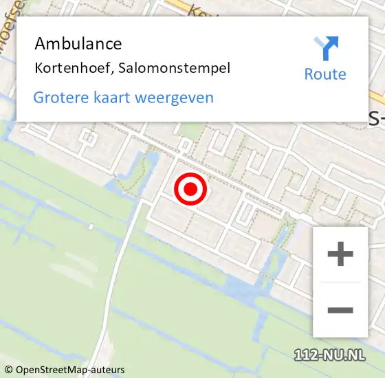 Locatie op kaart van de 112 melding: Ambulance Kortenhoef, Salomonstempel op 21 juni 2014 12:40