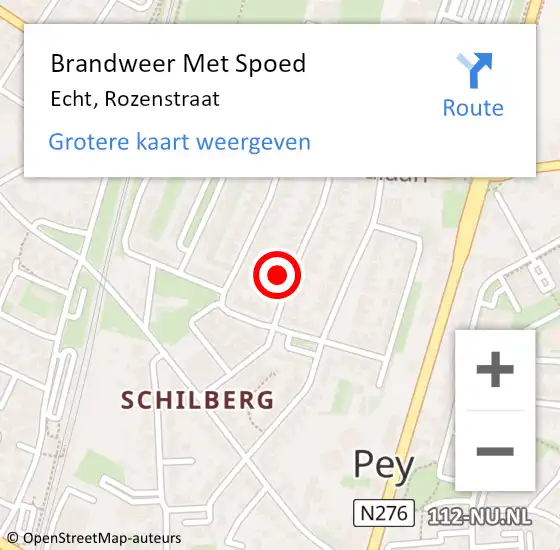 Locatie op kaart van de 112 melding: Brandweer Met Spoed Naar Echt, Rozenstraat op 31 augustus 2021 17:42