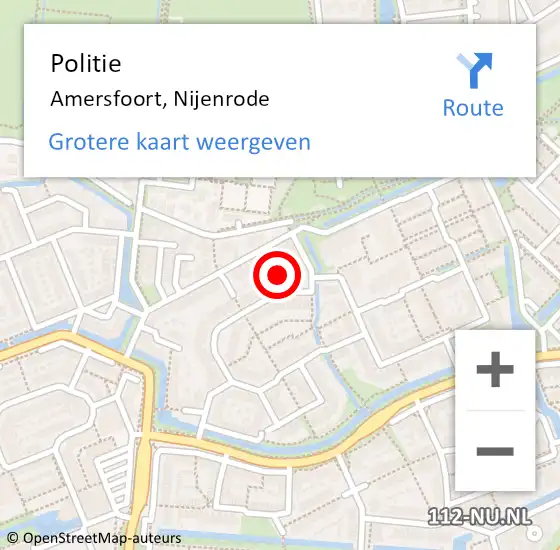 Locatie op kaart van de 112 melding: Politie Amersfoort, Nijenrode op 31 augustus 2021 19:10