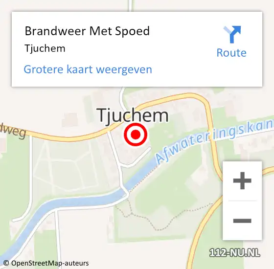 Locatie op kaart van de 112 melding: Brandweer Met Spoed Naar Tjuchem op 31 augustus 2021 19:42