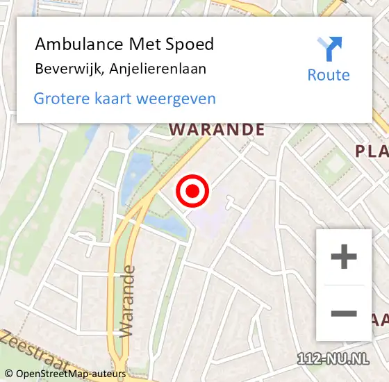 Locatie op kaart van de 112 melding: Ambulance Met Spoed Naar Beverwijk, Anjelierenlaan op 31 augustus 2021 20:12