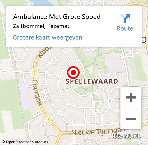 Locatie op kaart van de 112 melding: Ambulance Met Grote Spoed Naar Zaltbommel, Kazemat op 31 augustus 2021 20:15