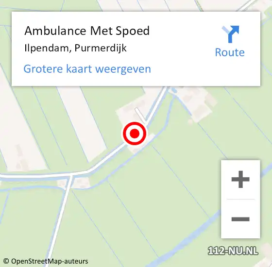 Locatie op kaart van de 112 melding: Ambulance Met Spoed Naar Ilpendam, Purmerdijk op 31 augustus 2021 20:16