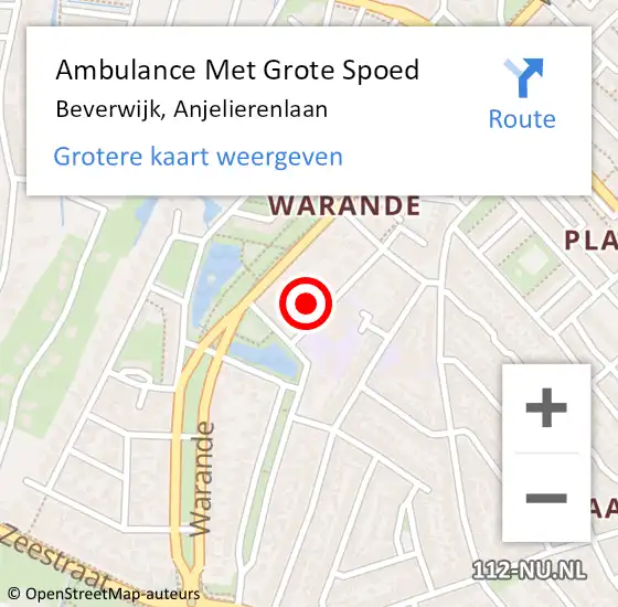 Locatie op kaart van de 112 melding: Ambulance Met Grote Spoed Naar Beverwijk, Anjelierenlaan op 31 augustus 2021 20:18