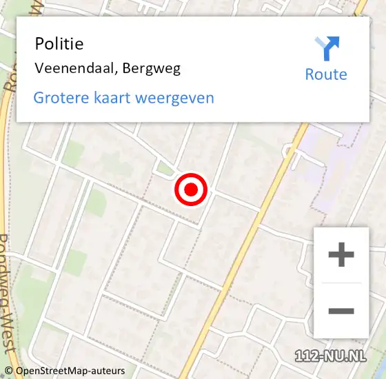 Locatie op kaart van de 112 melding: Politie Veenendaal, Bergweg op 31 augustus 2021 20:19