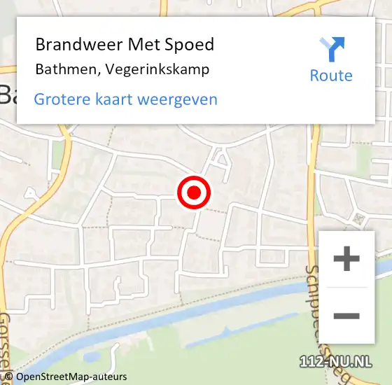 Locatie op kaart van de 112 melding: Brandweer Met Spoed Naar Bathmen, Vegerinkskamp op 31 augustus 2021 20:35