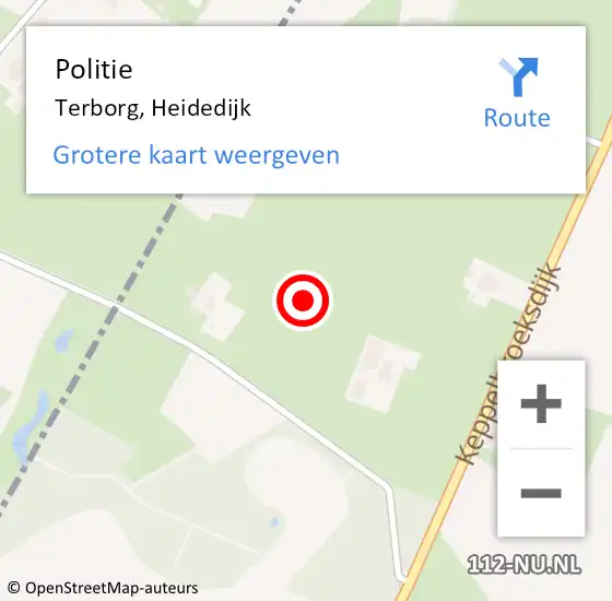 Locatie op kaart van de 112 melding: Politie Terborg, Heidedijk op 31 augustus 2021 21:01