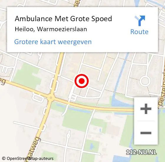 Locatie op kaart van de 112 melding: Ambulance Met Grote Spoed Naar Heiloo, Warmoezierslaan op 31 augustus 2021 21:11