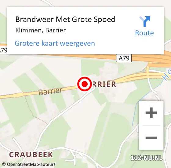 Locatie op kaart van de 112 melding: Brandweer Met Grote Spoed Naar Klimmen, Barrier op 31 augustus 2021 23:20