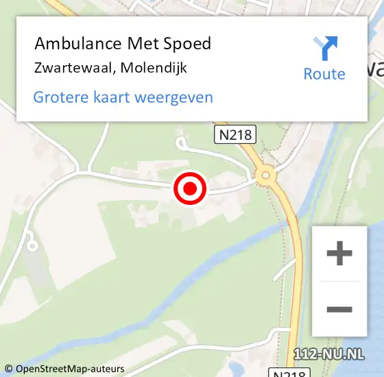 Locatie op kaart van de 112 melding: Ambulance Met Spoed Naar Zwartewaal, Molendijk op 31 augustus 2021 23:41