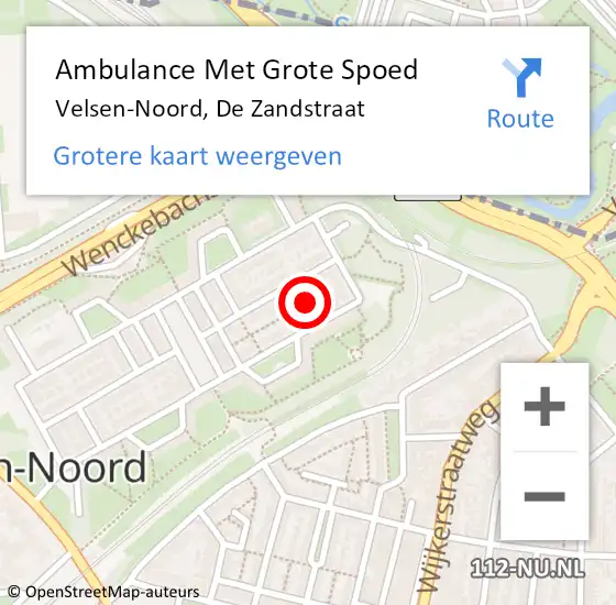 Locatie op kaart van de 112 melding: Ambulance Met Grote Spoed Naar Velsen-Noord, De Zandstraat op 1 september 2021 04:18