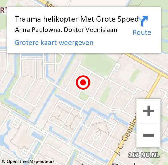 Locatie op kaart van de 112 melding: Trauma helikopter Met Grote Spoed Naar Anna Paulowna, Dokter Veenislaan op 1 september 2021 05:12
