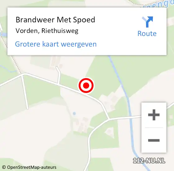 Locatie op kaart van de 112 melding: Brandweer Met Spoed Naar Vorden, Riethuisweg op 1 september 2021 05:58