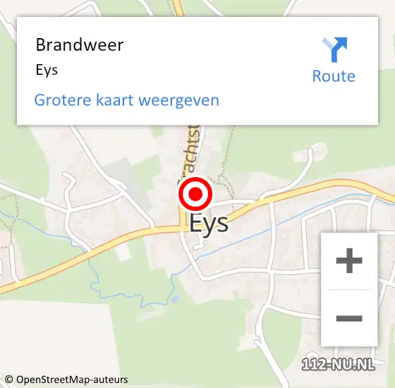 Locatie op kaart van de 112 melding: Brandweer Eys op 5 oktober 2013 19:33