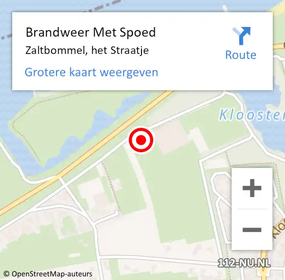 Locatie op kaart van de 112 melding: Brandweer Met Spoed Naar Zaltbommel, het Straatje op 1 september 2021 08:48