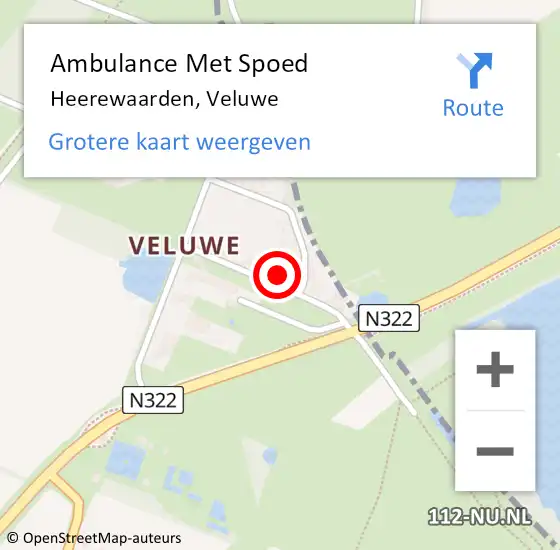 Locatie op kaart van de 112 melding: Ambulance Met Spoed Naar Heerewaarden, Veluwe op 1 september 2021 10:06