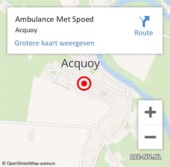 Locatie op kaart van de 112 melding: Ambulance Met Spoed Naar Acquoy op 1 september 2021 11:43