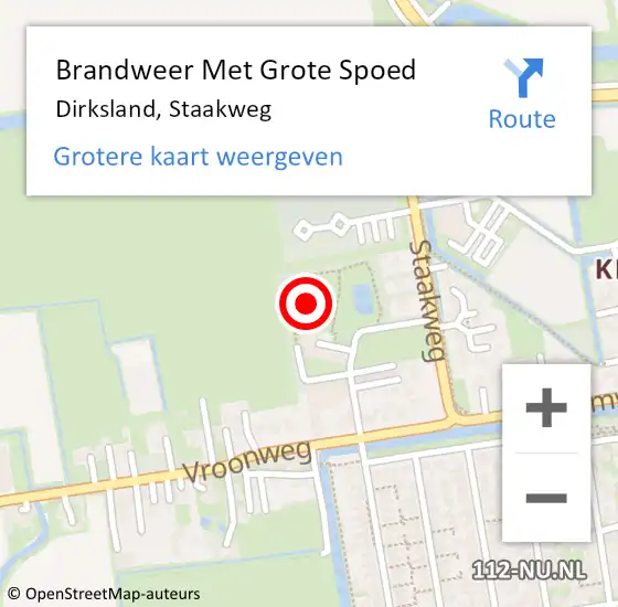 Locatie op kaart van de 112 melding: Brandweer Met Grote Spoed Naar Dirksland, Staakweg op 21 juni 2014 13:58