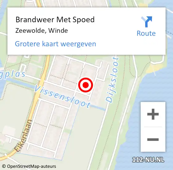 Locatie op kaart van de 112 melding: Brandweer Met Spoed Naar Zeewolde, Winde op 1 september 2021 12:46