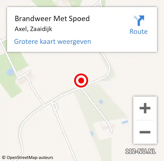 Locatie op kaart van de 112 melding: Brandweer Met Spoed Naar Axel, Zaaidijk op 1 september 2021 13:17