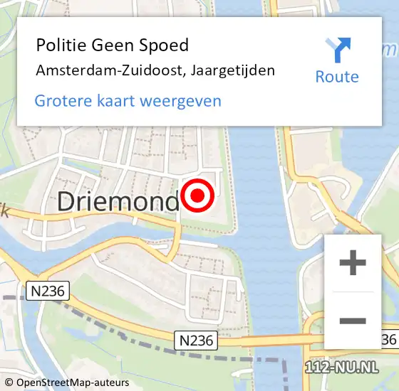 Locatie op kaart van de 112 melding: Politie Geen Spoed Naar Amsterdam-Zuidoost, Jaargetijden op 1 september 2021 14:57