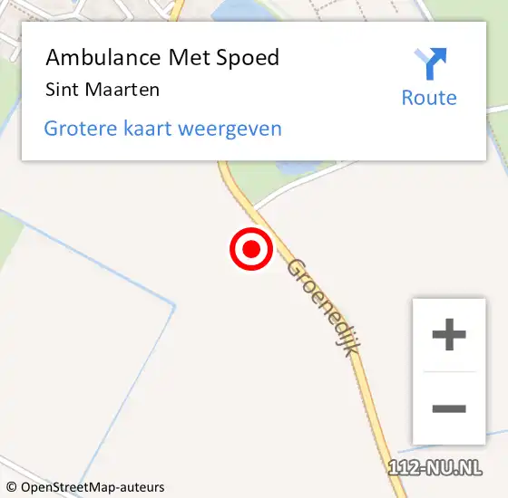 Locatie op kaart van de 112 melding: Ambulance Met Spoed Naar Sint Maarten op 1 september 2021 15:01