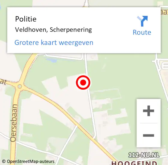 Locatie op kaart van de 112 melding: Politie Veldhoven, Scherpenering op 1 september 2021 15:13
