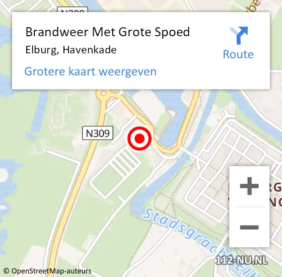 Locatie op kaart van de 112 melding: Brandweer Met Grote Spoed Naar Elburg, Havenkade op 1 september 2021 16:25