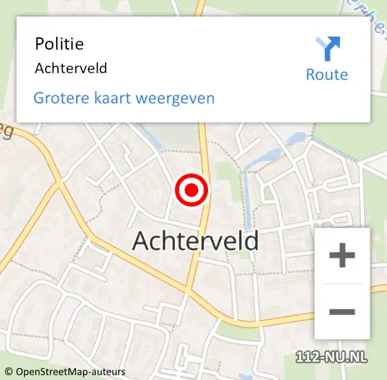 Locatie op kaart van de 112 melding: Politie Achterveld op 1 september 2021 16:34