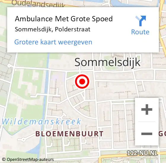 Locatie op kaart van de 112 melding: Ambulance Met Grote Spoed Naar Sommelsdijk, Polderstraat op 1 september 2021 16:39