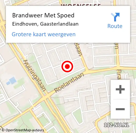Locatie op kaart van de 112 melding: Brandweer Met Spoed Naar Eindhoven, Gaasterlandlaan op 1 september 2021 17:40