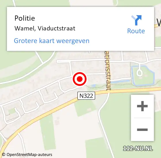 Locatie op kaart van de 112 melding: Politie Wamel, Viaductstraat op 1 september 2021 19:36