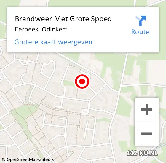 Locatie op kaart van de 112 melding: Brandweer Met Grote Spoed Naar Eerbeek, Odinkerf op 1 september 2021 20:22