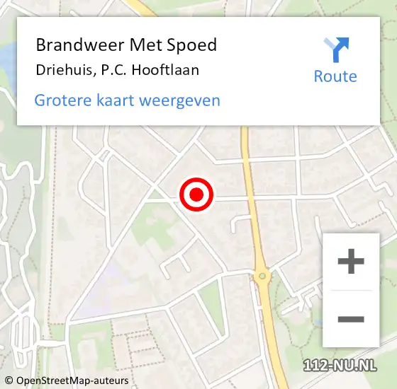 Locatie op kaart van de 112 melding: Brandweer Met Spoed Naar Driehuis, P.C. Hooftlaan op 1 september 2021 20:36