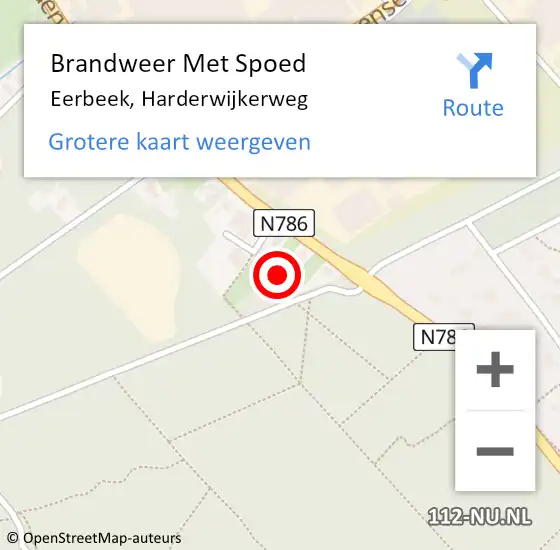 Locatie op kaart van de 112 melding: Brandweer Met Spoed Naar Eerbeek, Harderwijkerweg op 1 september 2021 20:45