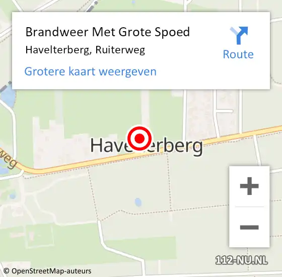 Locatie op kaart van de 112 melding: Brandweer Met Grote Spoed Naar Havelterberg, Ruiterweg op 1 september 2021 21:56