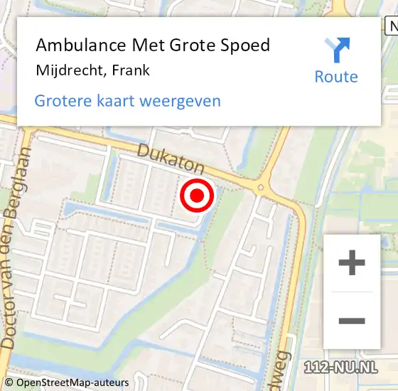 Locatie op kaart van de 112 melding: Ambulance Met Grote Spoed Naar Mijdrecht, Frank op 1 september 2021 21:58